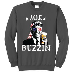 Joe Buzzin Patriotic July 4th Drinking President Joe Biden Tall Sweatshirt