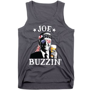 Joe Buzzin Patriotic July 4th Drinking President Joe Biden Tank Top