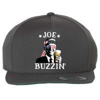 Joe Buzzin Patriotic July 4th Drinking President Joe Biden Wool Snapback Cap
