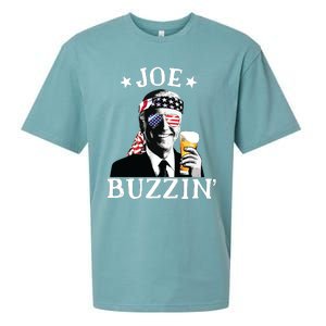 Joe Buzzin Patriotic July 4th Drinking President Joe Biden Sueded Cloud Jersey T-Shirt