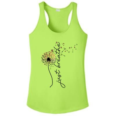 Just Breathe Positive Thoughts Gift Ladies PosiCharge Competitor Racerback Tank