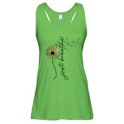 Just Breathe Positive Thoughts Gift Ladies Essential Flowy Tank