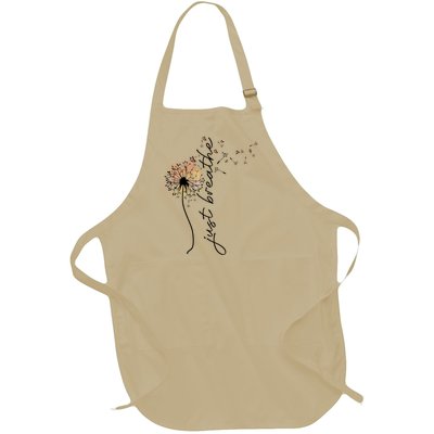 Just Breathe Positive Thoughts Gift Full-Length Apron With Pockets