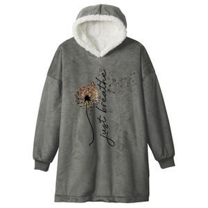 Just Breathe Positive Thoughts Gift Hooded Wearable Blanket