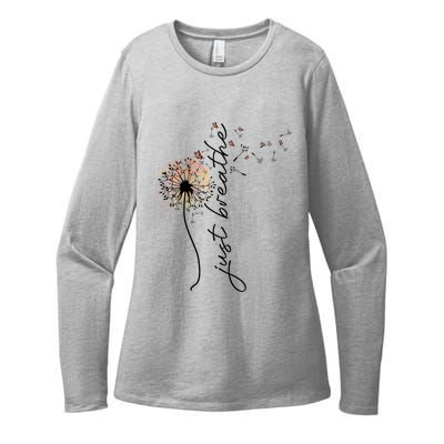 Just Breathe Positive Thoughts Gift Womens CVC Long Sleeve Shirt