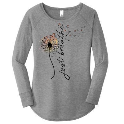 Just Breathe Positive Thoughts Gift Women's Perfect Tri Tunic Long Sleeve Shirt