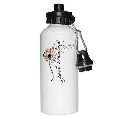 Just Breathe Positive Thoughts Gift Aluminum Water Bottle