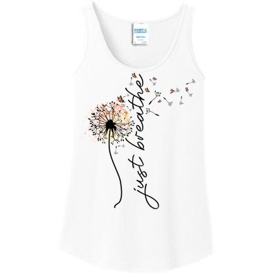 Just Breathe Positive Thoughts Gift Ladies Essential Tank