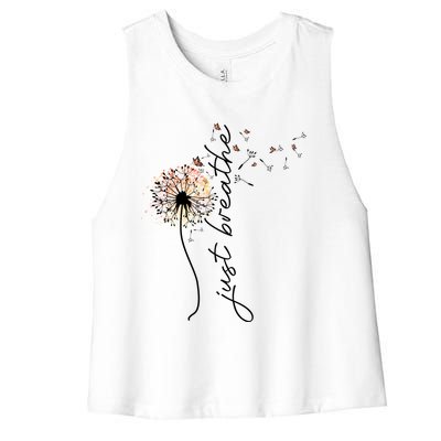 Just Breathe Positive Thoughts Gift Women's Racerback Cropped Tank