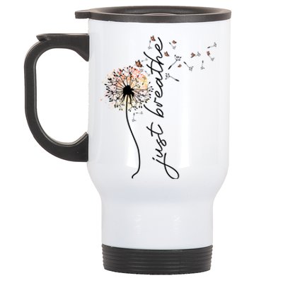 Just Breathe Positive Thoughts Gift Stainless Steel Travel Mug