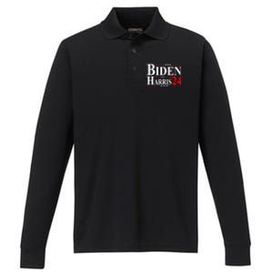 Joe Biden President Kamala Harris 2024 Performance Long Sleeve Polo