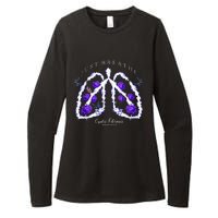 Just Breathe Purple Ribbon Cf Cystic Fibrosis Awareness Womens CVC Long Sleeve Shirt