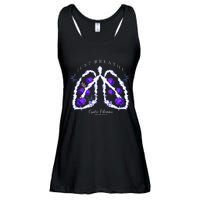 Just Breathe Purple Ribbon Cf Cystic Fibrosis Awareness Ladies Essential Flowy Tank