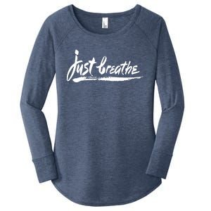 Just Breathe Ptsd Tal Health Great Gift Cool Gift Women's Perfect Tri Tunic Long Sleeve Shirt