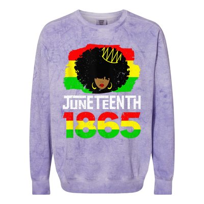 Juneteenth Black Queen Afro Melanin Magic Colorblast Crewneck Sweatshirt