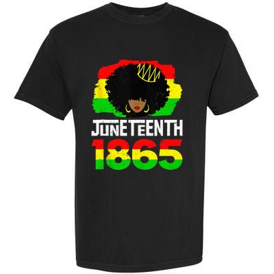 Juneteenth Black Queen Afro Melanin Magic Garment-Dyed Heavyweight T-Shirt