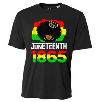 Juneteenth Black Queen Afro Melanin Magic Cooling Performance Crew T-Shirt