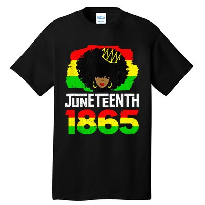 Juneteenth Black Queen Afro Melanin Magic Tall T-Shirt