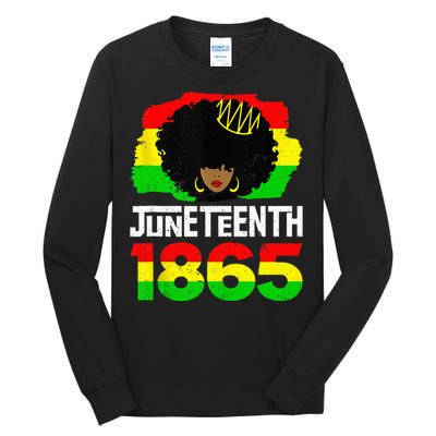 Juneteenth Black Queen Afro Melanin Magic Tall Long Sleeve T-Shirt