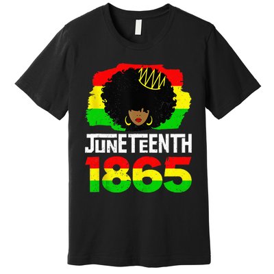 Juneteenth Black Queen Afro Melanin Magic Premium T-Shirt