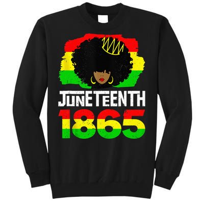 Juneteenth Black Queen Afro Melanin Magic Tall Sweatshirt