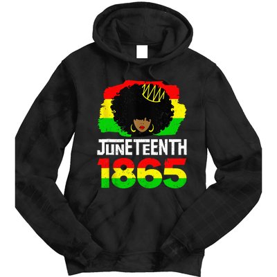 Juneteenth Black Queen Afro Melanin Magic Tie Dye Hoodie