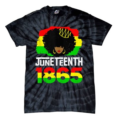 Juneteenth Black Queen Afro Melanin Magic Tie-Dye T-Shirt