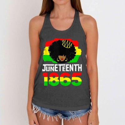 Juneteenth Black Queen Afro Melanin Magic Women's Knotted Racerback Tank