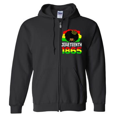 Juneteenth Black Queen Afro Melanin Magic Full Zip Hoodie