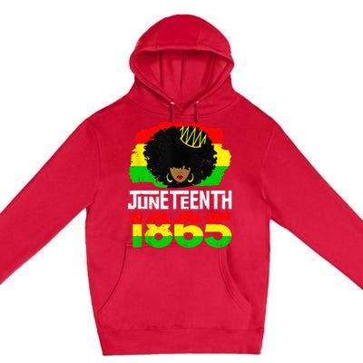 Juneteenth Black Queen Afro Melanin Magic Premium Pullover Hoodie