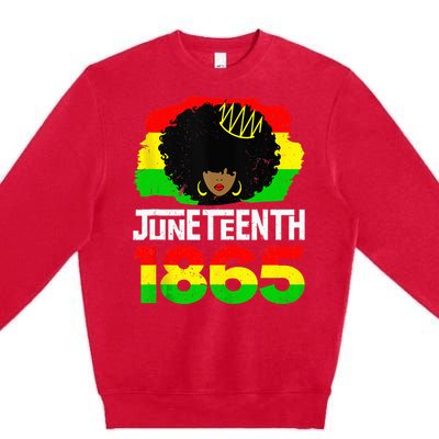 Juneteenth Black Queen Afro Melanin Magic Premium Crewneck Sweatshirt