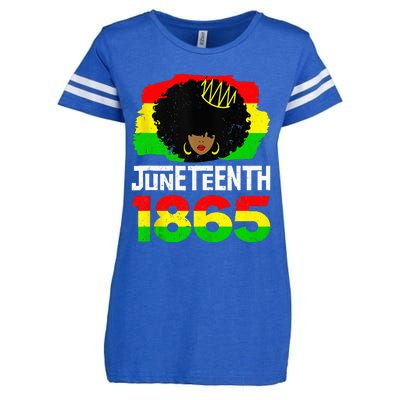 Juneteenth Black Queen Afro Melanin Magic Enza Ladies Jersey Football T-Shirt