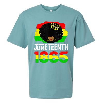 Juneteenth Black Queen Afro Melanin Magic Sueded Cloud Jersey T-Shirt