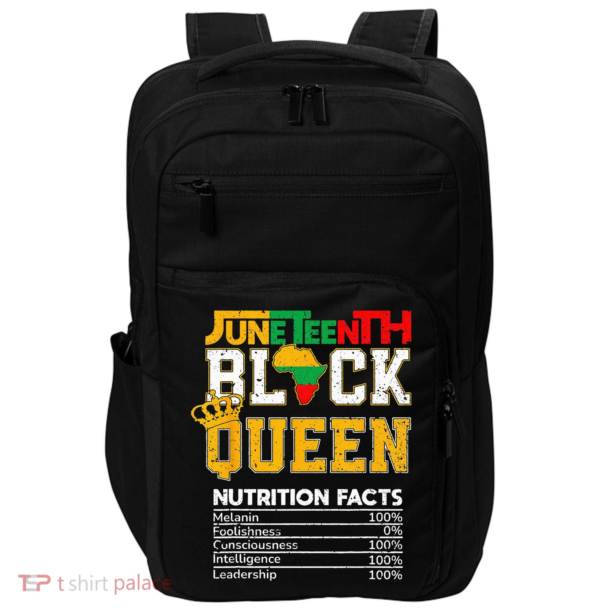 Juneteenth Black Queen Nutrition African American Impact Tech Backpack