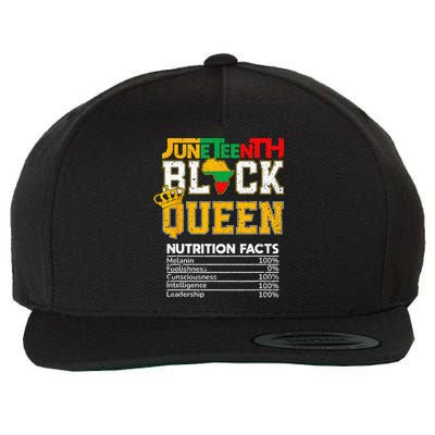 Juneteenth Black Queen Nutrition African American Wool Snapback Cap