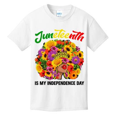 Juneteenth Black Queen Afro  African American Kids T-Shirt