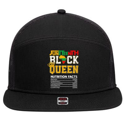 Juneteenth Black Queen Nutrition African American Girl 7 Panel Mesh Trucker Snapback Hat