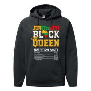 Juneteenth Black Queen Nutrition African American Girl Performance Fleece Hoodie