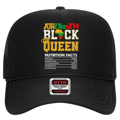 Juneteenth Black Queen Nutrition African American Girl High Crown Mesh Back Trucker Hat