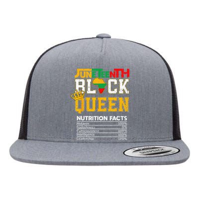 Juneteenth Black Queen Nutrition African American Girl Flat Bill Trucker Hat