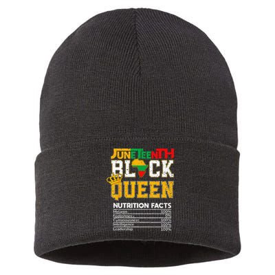 Juneteenth Black Queen Nutrition African American Girl Sustainable Knit Beanie