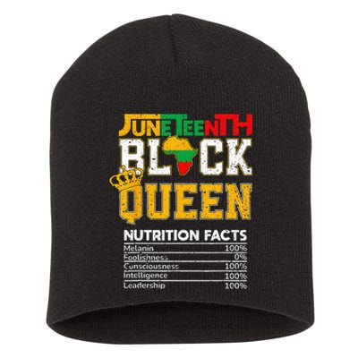 Juneteenth Black Queen Nutrition African American Girl Short Acrylic Beanie