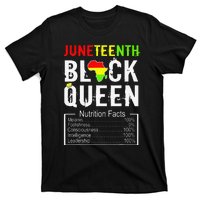 Juneteenth Black Queen Nutrition Facts Melanin Africa Pride T-Shirt