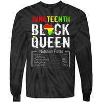 Juneteenth Black Queen Nutrition Facts Melanin Africa Pride Tie-Dye Long Sleeve Shirt