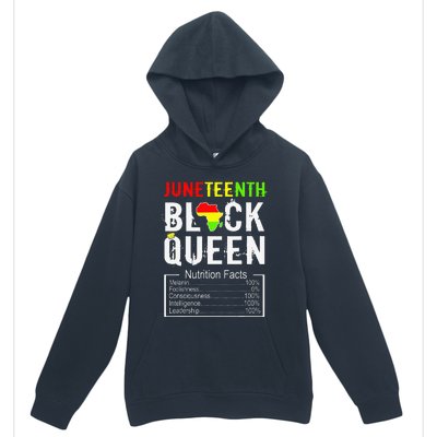 Juneteenth Black Queen Nutrition Facts Melanin Africa Pride Urban Pullover Hoodie