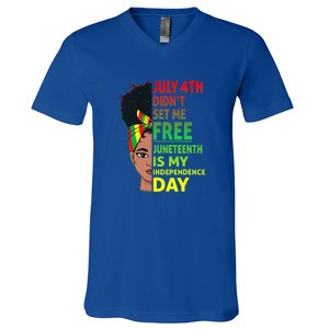 Juneteenth Black Queen Independence 1865 Freedom Woman Girl Gift African Pride V-Neck T-Shirt