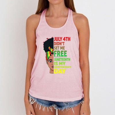 Juneteenth Black Queen Independence 1865 Freedom Woman Girl Gift African Pride Women's Knotted Racerback Tank