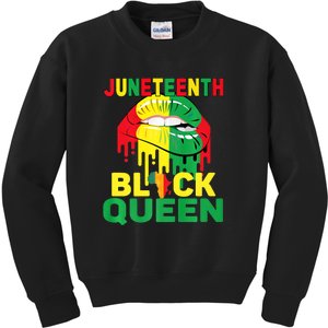 Juneteenth Black Queen Lips African Mom Mother Afro African Gift African Pride Kids Sweatshirt