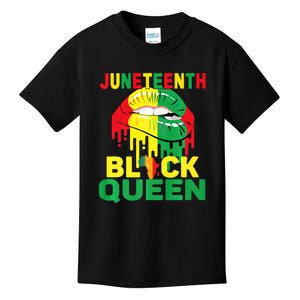 Juneteenth Black Queen Lips African Mom Mother Afro African Gift African Pride Kids T-Shirt