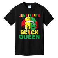 Juneteenth Black Queen Lips African Mom Mother Afro African Gift African Pride Kids T-Shirt